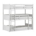 thumbnail image 1 of Hillsdale Capri Coastal Wood Twin Triple Bunk Bed with Mattresses in White, 1 of 6
