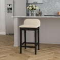 thumbnail image 1 of Hillsdale Maydena 26.25 Wood Contemporary Counter Stool in Black/Light Beige, 1 of 14