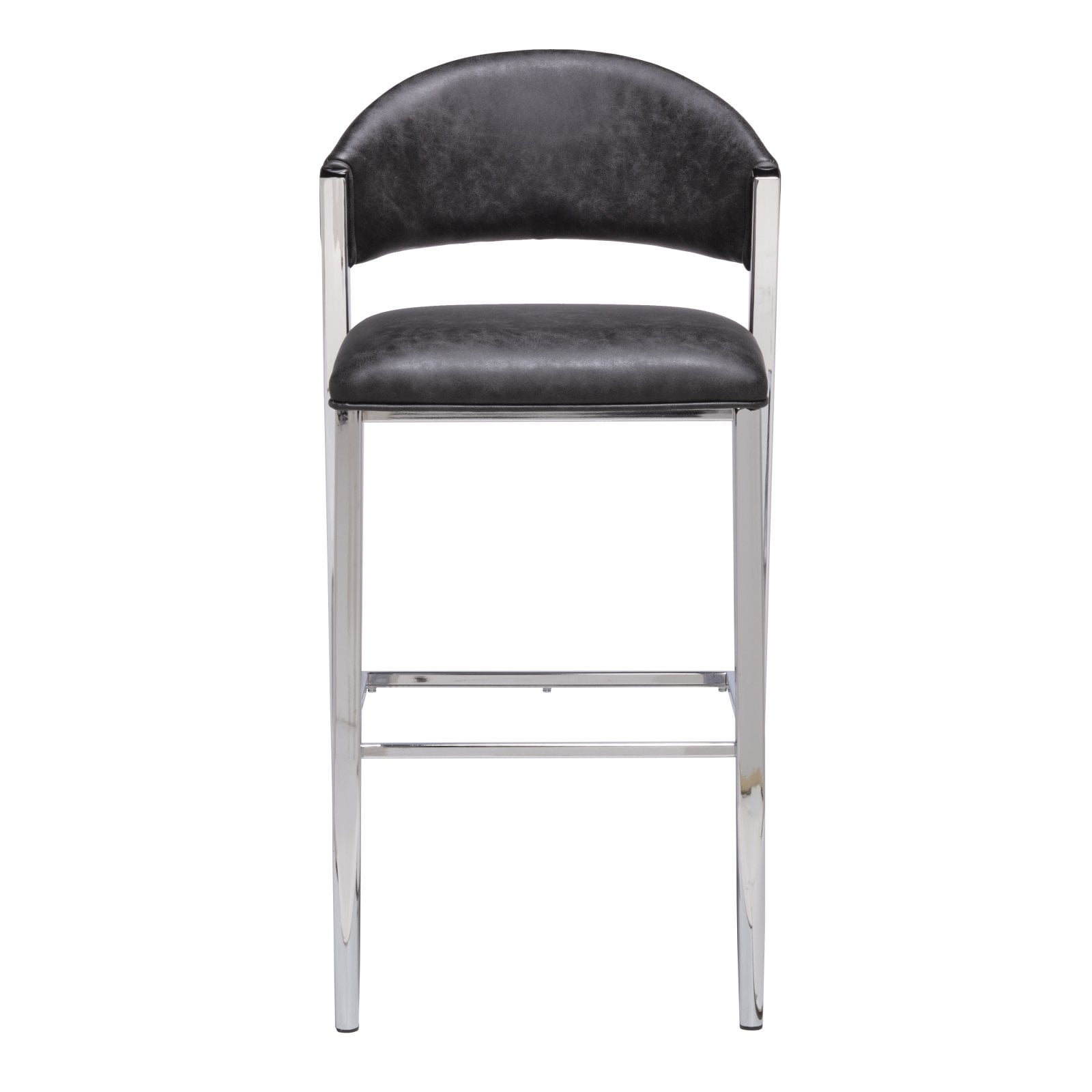 Zenith 24" Swivel Bar Height Stool in Weathered Gray and Chrome