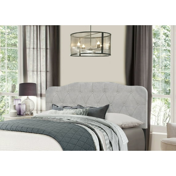 Hillsdale Nicole Fabric Upholstered Full/Queen Panel Headboard in Glacier Gray