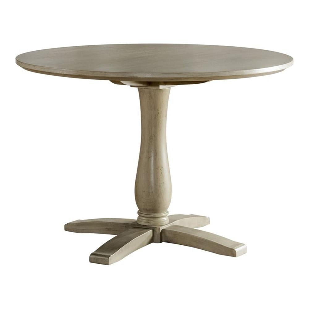 Hillsdale Ocala 44" Round Coastal Wood Dining Table in Sandy Gray