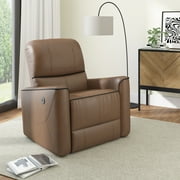 Hillsdale Provenza Faux Leather Power Recliner with USB Port, Saddle Brown