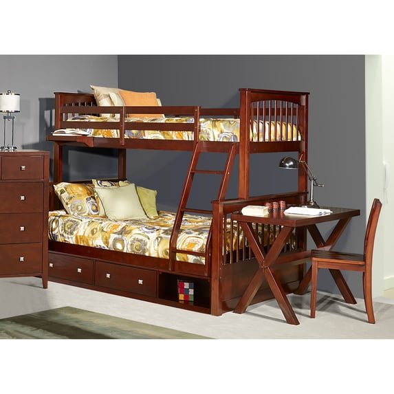 Hillsdale Pulse Twin Over Full Bunk Bed with Storage, Multiple Colors