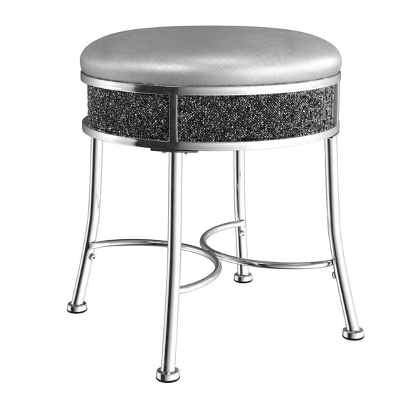 Hillsdale Roma Diamond Cluster Backless Vanity Stool