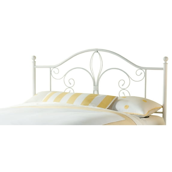 Hillsdale Ruby Steel Metal Frame King Headboard with Rails in Textured White