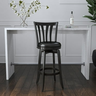 Hillsdale Savana 43.5" Wood Contemporary Bar Height Swivel Stool in Black Finish
