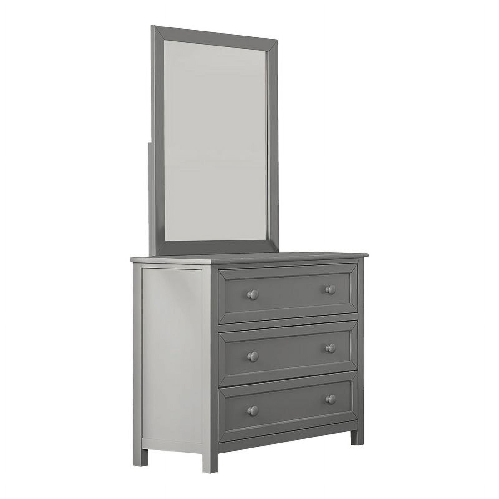 Hillsdale Schoolhouse 4.0 Contemporary Wood Chest and Mirror in Gray
