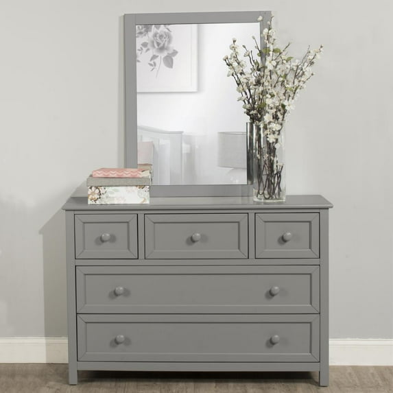 Hillsdale Schoolhouse 4.0 Contemporary Wood Dresser and Mirror in Gray