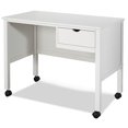 thumbnail image 1 of Hillsdale Schoolhouse Contemporary Wood Desk with Rolling Casters in White, 1 of 5