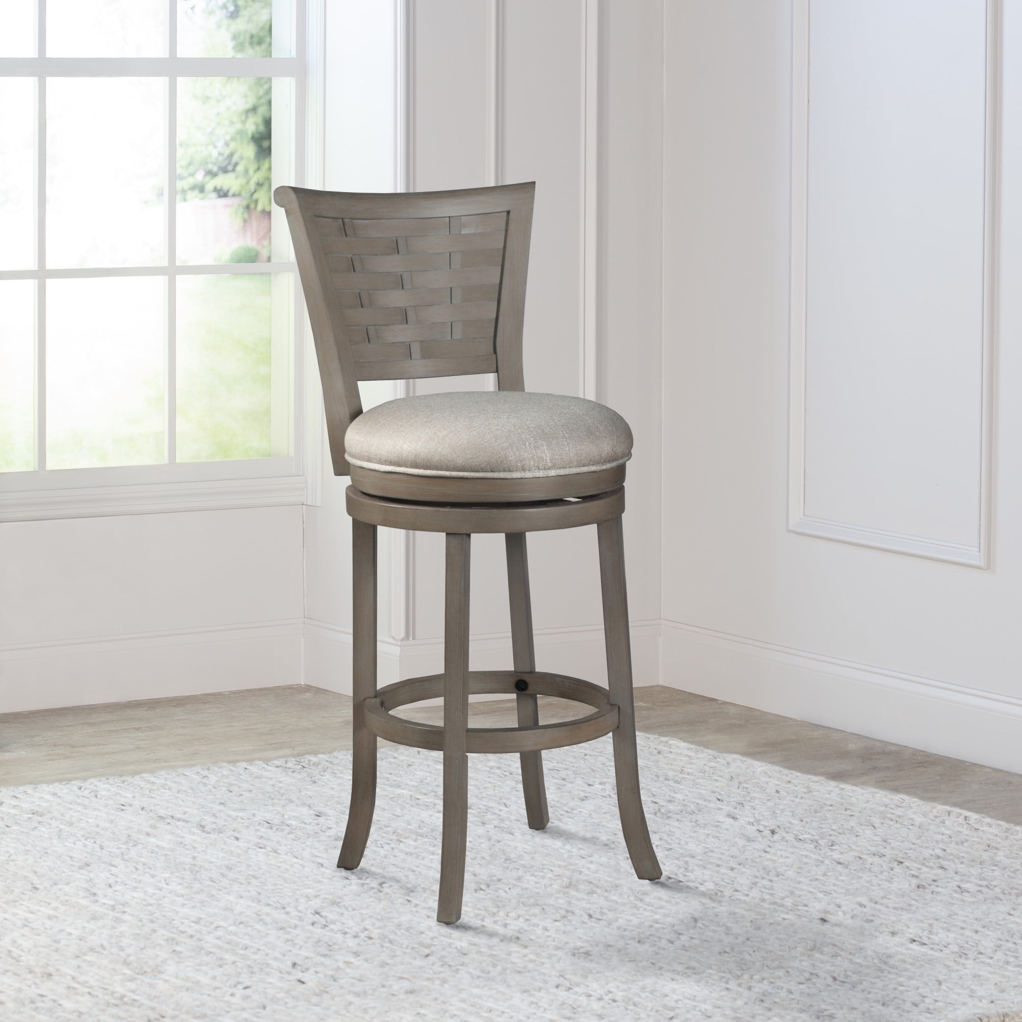 Hillsdale Thredson 30.5" Wood Traditional Bar Stool in Gray Finish