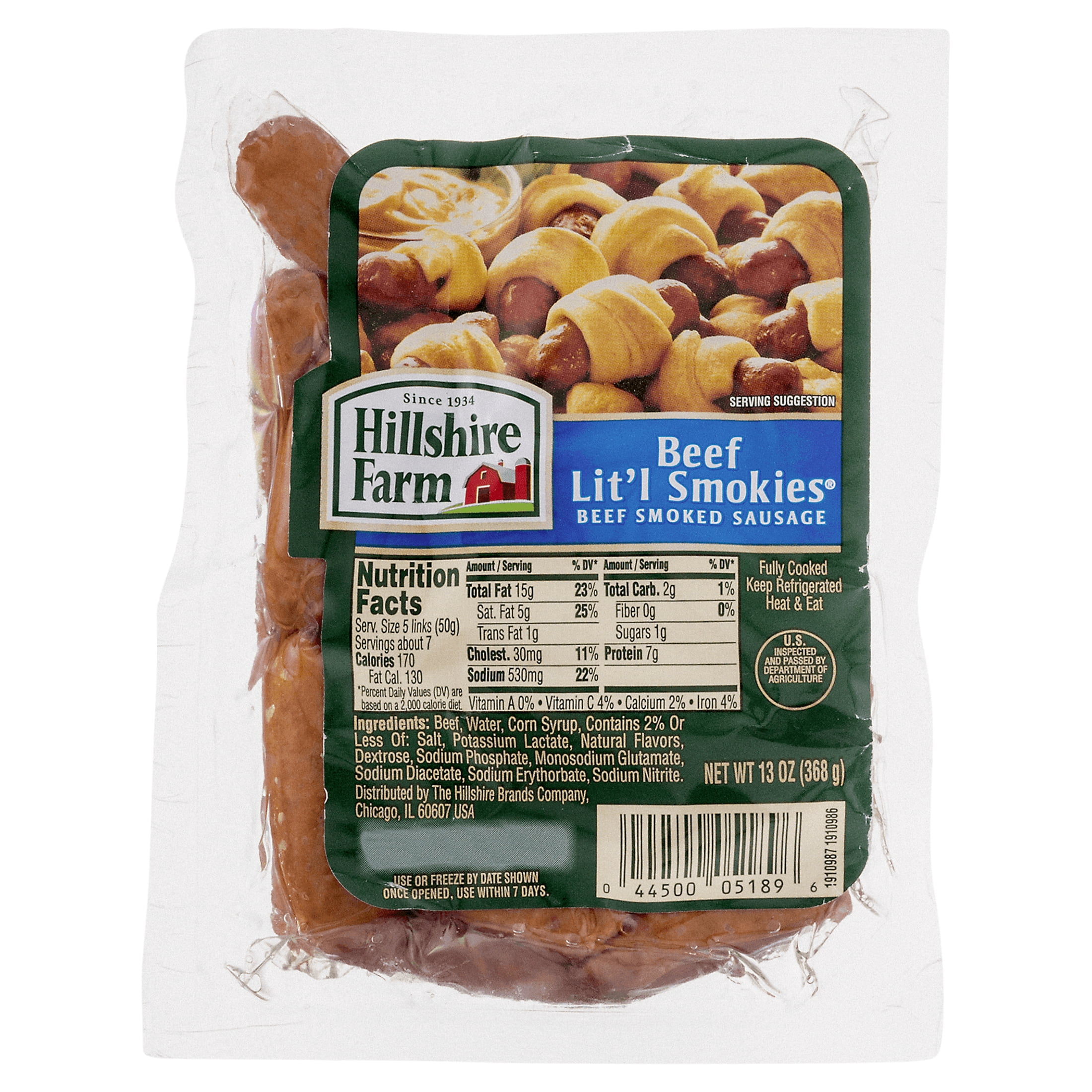 Hillshire Farm, Beef Lit'l Smokies, Beef Smoked, Sausage, 13 OZ (368 g)
