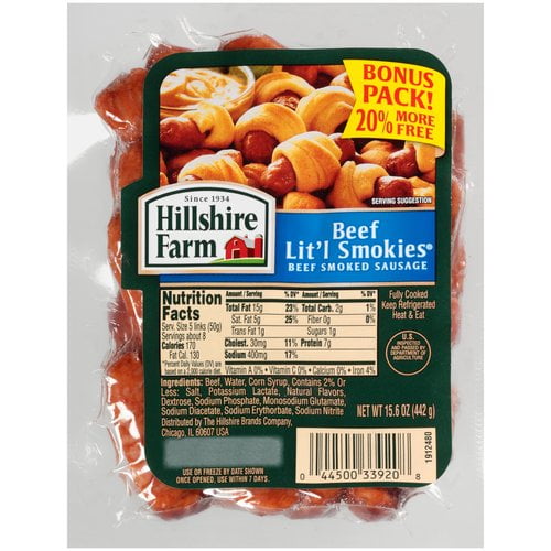 Hillshire Farm Lit'l Smokies Beef Smoked Sausage, 15.6 Oz.