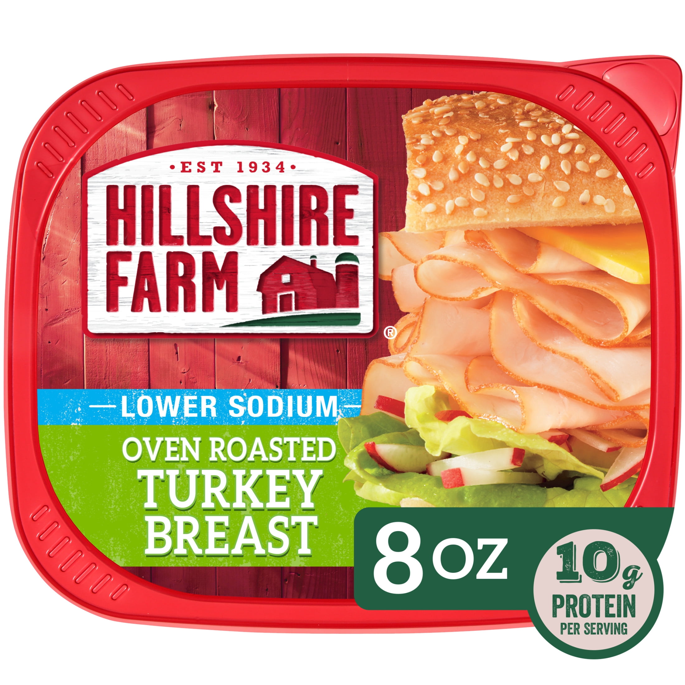 Hillshire Farm Lower Sodium Sliced Oven Roasted Turkey Breast Lunchmeat, 8 oz Plastic Tub, Refrigerated