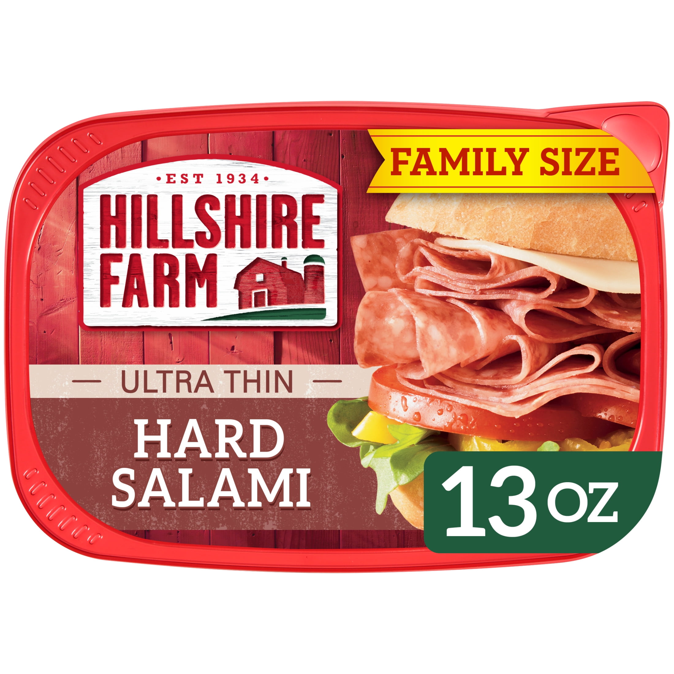 Hillshire Farm Sliced Uncured Hard Salami Deli Lunch Meat, 13 oz