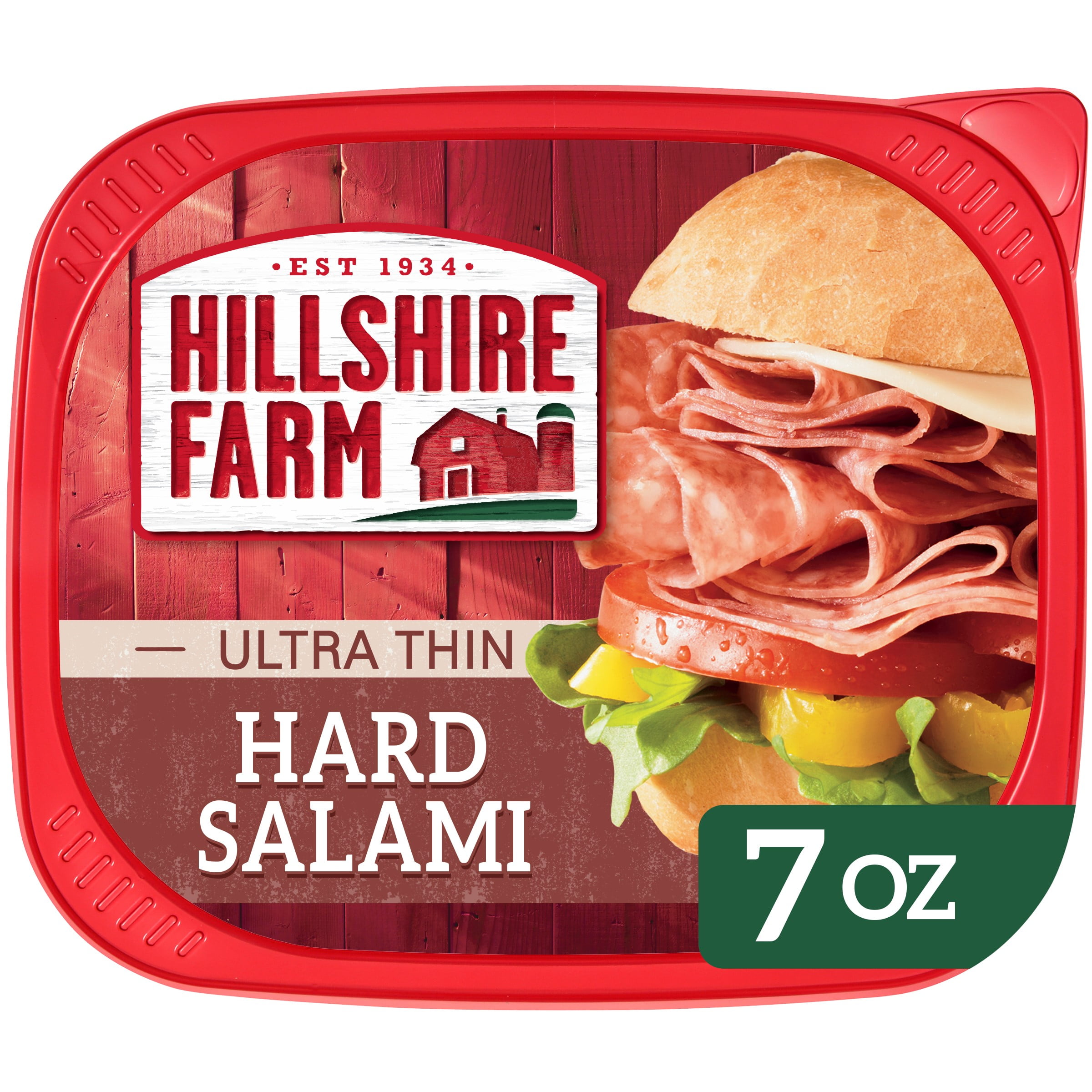 Hillshire Farm Ultra Thin Sliced Hard Salami Deli Lunch Meat, 7 oz Plastic Tub