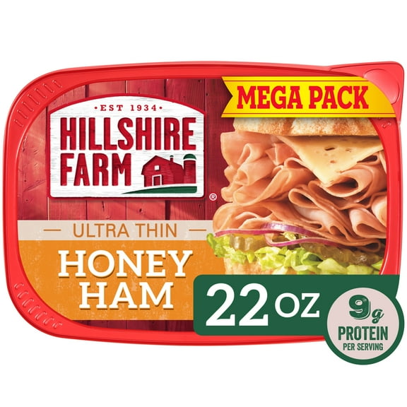 Hillshire Farm Ultra Thin Sliced Honey Ham Lunchmeat, 22 oz Plastic Tub, Refrigerated