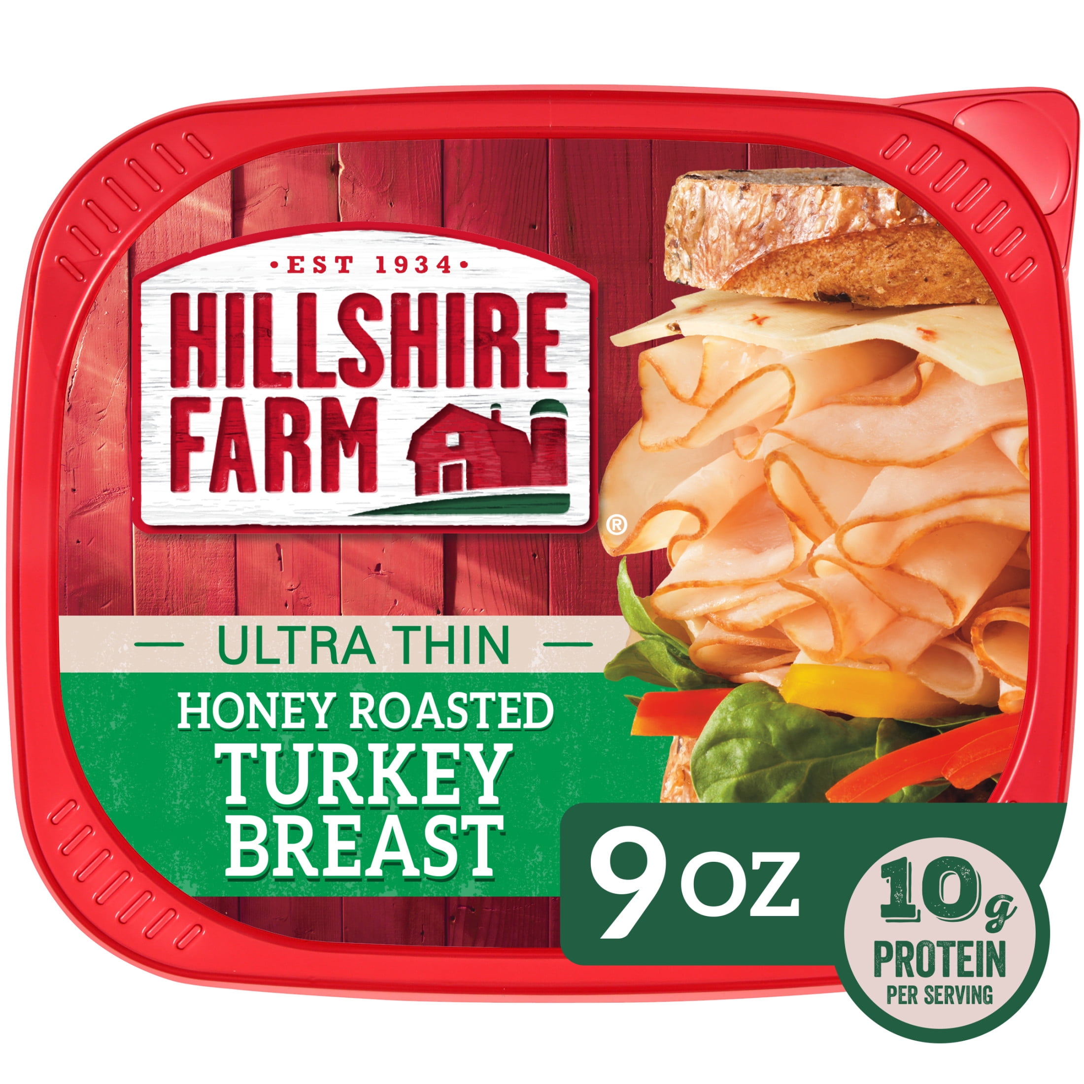 Hillshire Farm Ultra Thin Sliced Honey Roasted Turkey Breast Lunchmeat, 9 oz Plastic Tub, Refrigerated