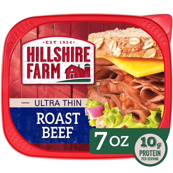 Hillshire Farm Ultra Thin Sliced Roast Beef Lunchmeat, 7 oz Plastic Tub, Refrigerated