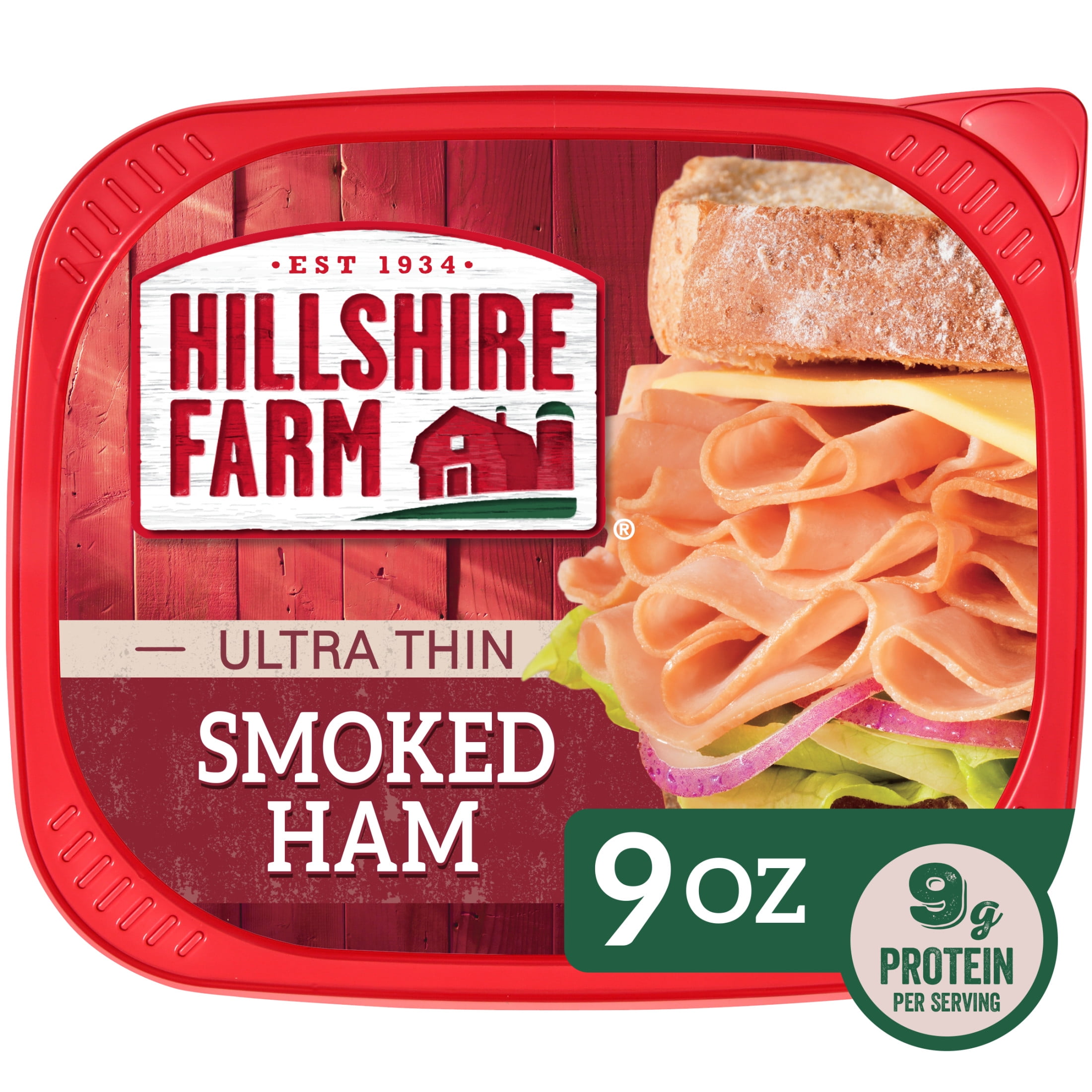 Hillshire Farm Ultra Thin Sliced Smoked Ham Lunchmeat, 9 oz Plastic Tub, Refrigerated