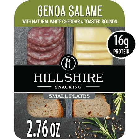 Hillshire Snacking Protein Genoa Salami, White Cheddar Cheese, Toasted Rounds Meat Snack Kit, 2.76 oz (Refrigerated)