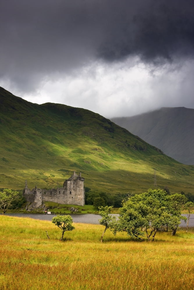 Hillside Building Scotland Canvas Art - John Short Design Pics (12 x 19)