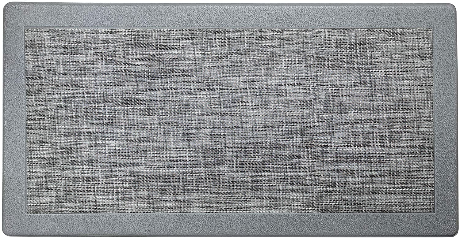 Gray Oversized Anti-Fatigue Kitchen Mat with Nonskid Backing