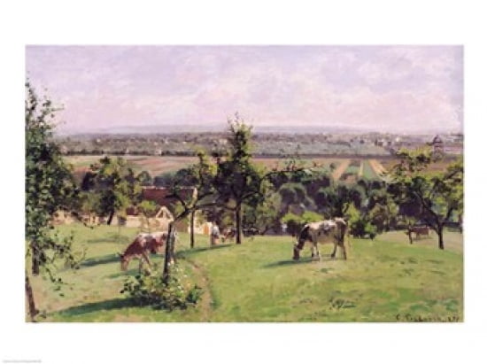 Hillside of Vesinet Yvelines 1871 Canvas Art - Camille Pissarro (24 x 18)