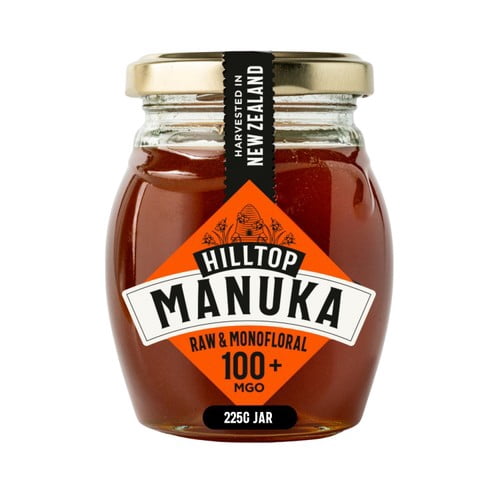 Hilltop Honey Manuka MGO100+ Honey 225g, British Import (Pack of 2)