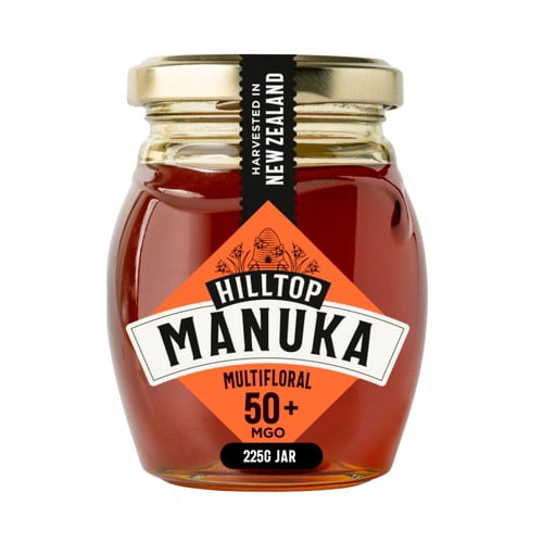 Hilltop Honey Manuka MGO50+ Honey 225g, British Import (Pack of 2)
