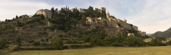 Hilltop town of Montbrun-Les-Bains Drome Rhone-Alpes France Canvas Art - Panoramic Images (36 x 12)