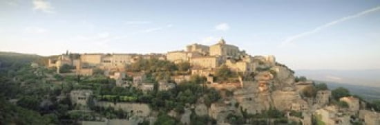 Hilltop village Gordes Vaucluse Provence-Alpes-Cote dAzur France Canvas Art - Panoramic Images (36 x 12)
