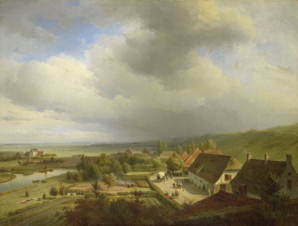 Hilly Landscape Near Wageningen Canvas Art - (36 x 24)