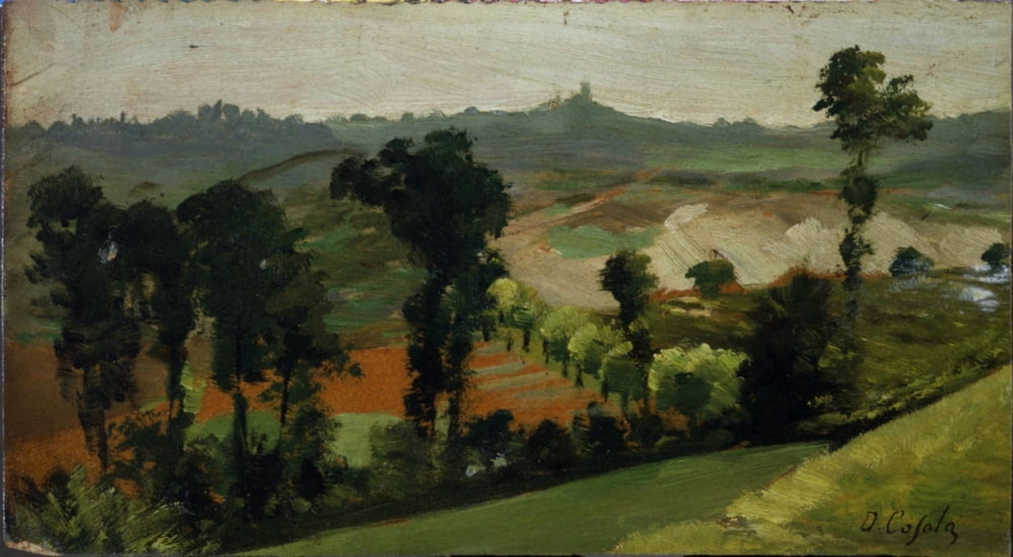 Hilly Landscape (Paesaggio Collinare) Canvas Art -  (24 x 18)