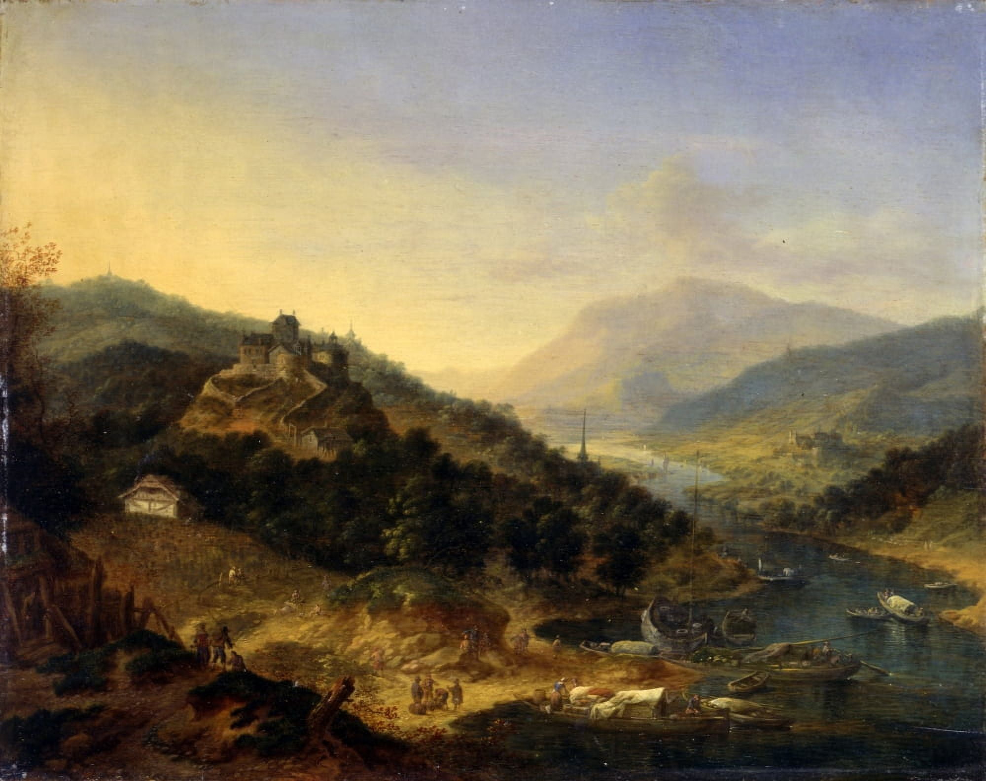Hilly Landscape With River Canvas Art - (36 x 24)