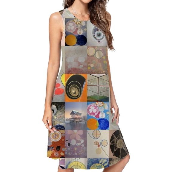 Hilma Af Klint Montage Dress Elegant Party Dresses Evening Dresses Women Dress Sleeveless Dress Ladies Dresses