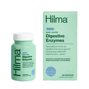 Hilma Dairy and Gluten Digestive Enzymes Herbal Supplement Vegan Capsules Doctor Formulated 30 Count
