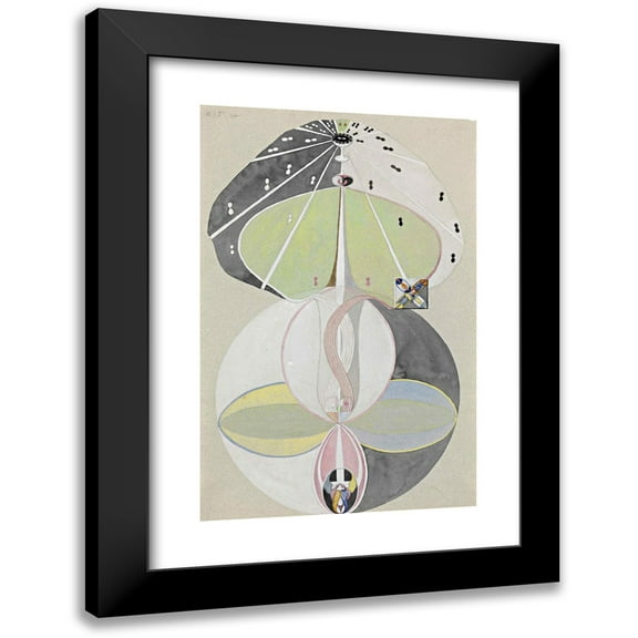 Hilma af Klint 11x14 Black Modern Framed Museum Art Print Titled - Tree of Knowledge No. 5 (1913-1915)
