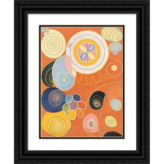 Hilma af Klint 11x14 Black Ornate Wood Framed Double Matted Museum Art Print Titled: Group Iv, No. 3. the Ten Largest, Youth (1907)
