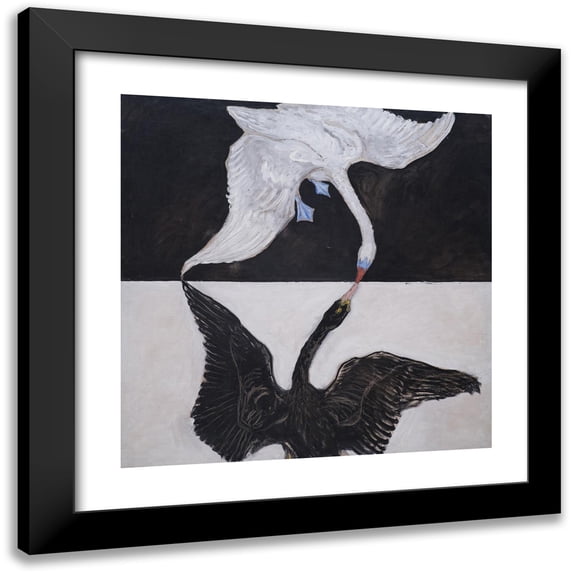Hilma af Klint 12x12 Black Modern Framed Museum Art Print Titled - Group IX-Suw, the Swan, No. 1 (1915)