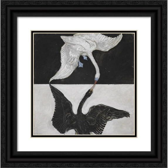 Hilma af Klint 12x12 Black Ornate Wood Framed Double Matted Museum Art Print Titled: Group IX, Suw, the Swan, No. 1 (1915)