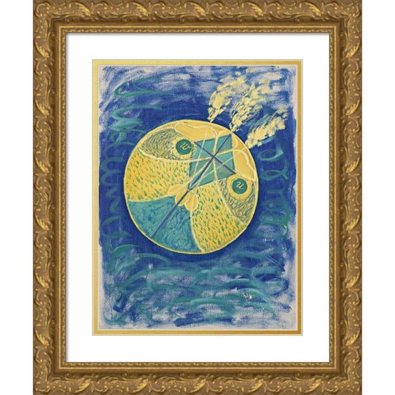 Hilma af Klint 19x24 Gold Ornate Framed and Double Matted Museum Art Print Titled - Group I, No. 7, Primordial Chaos (1906-1907)
