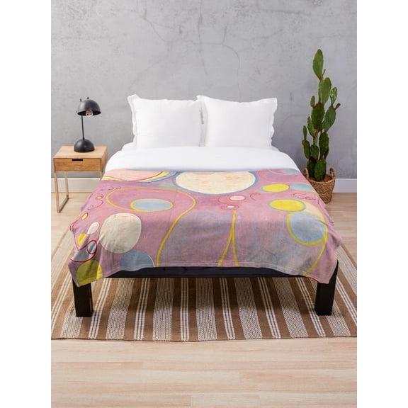 Hilma af Klint 'The Ten Largest No. 08 Adulthood Group IV' Abstract Art Throw Blanket – Soft Polyester Fleece