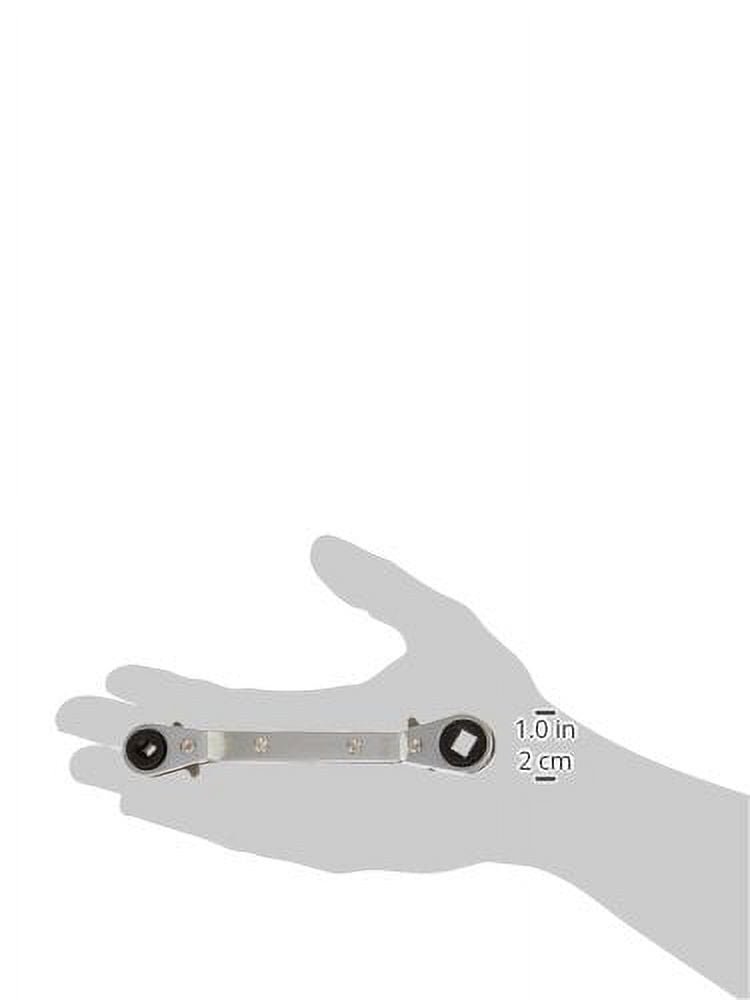 Chrome Metal Offset Service Wrench with Hex Key Adapter