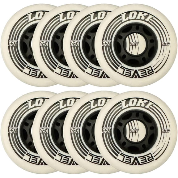Hilo 4-76MM/4-80MM Outdoor Inline Roller Hockey Wheels Revel Cele 8 Pack - 82A