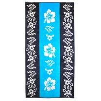 Hilo Cotton Oversized Hibiscus Floral Quick-drying Beach Towel , Hibiscus by Blue Nile Mills