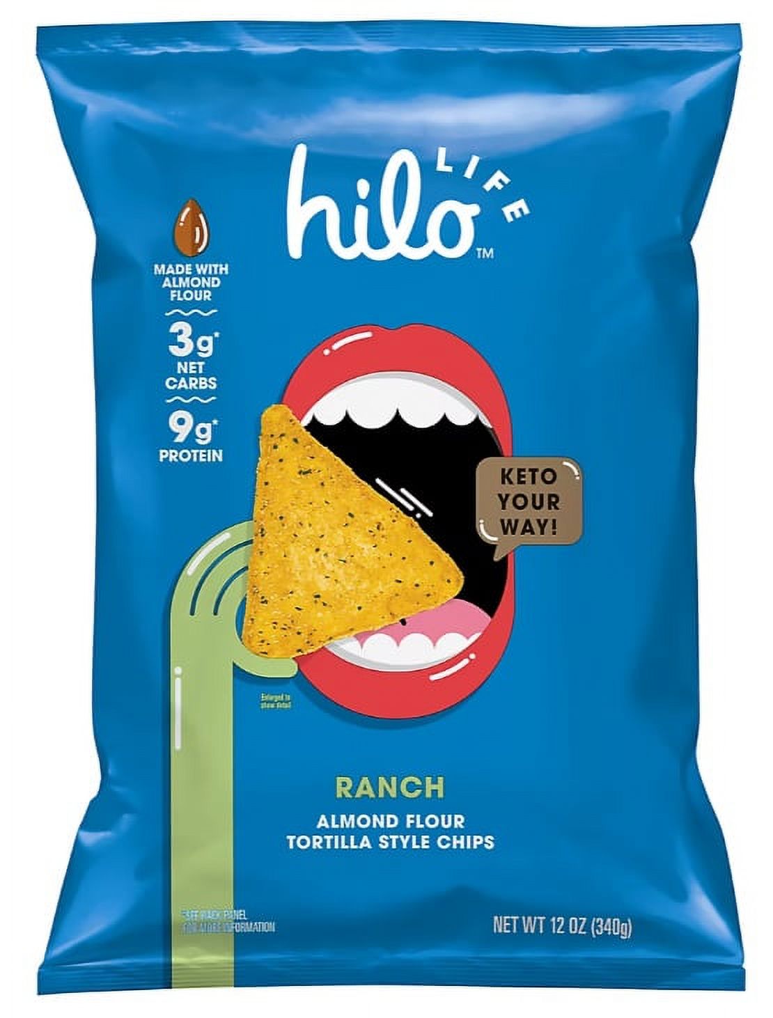 Hilo Life Ranch Flavor Keto Friendly Tortilla Chips, 12 oz.