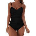 thumbnail image 1 of Hilor One Piece Bathing Suit for Women Ruched Underwire Swimsuit Tummy Control Swimwear, 1 of 7