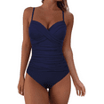 thumbnail image 1 of Hilor One Piece Bathing Suit for Women Ruched Underwire Swimsuit Tummy Control Swimwear, 1 of 7