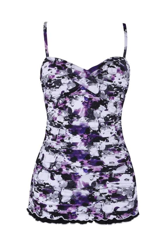 Women One Piece Swimsuit Tummy Control Bathing Suits Ruffle Monokini Swimwear