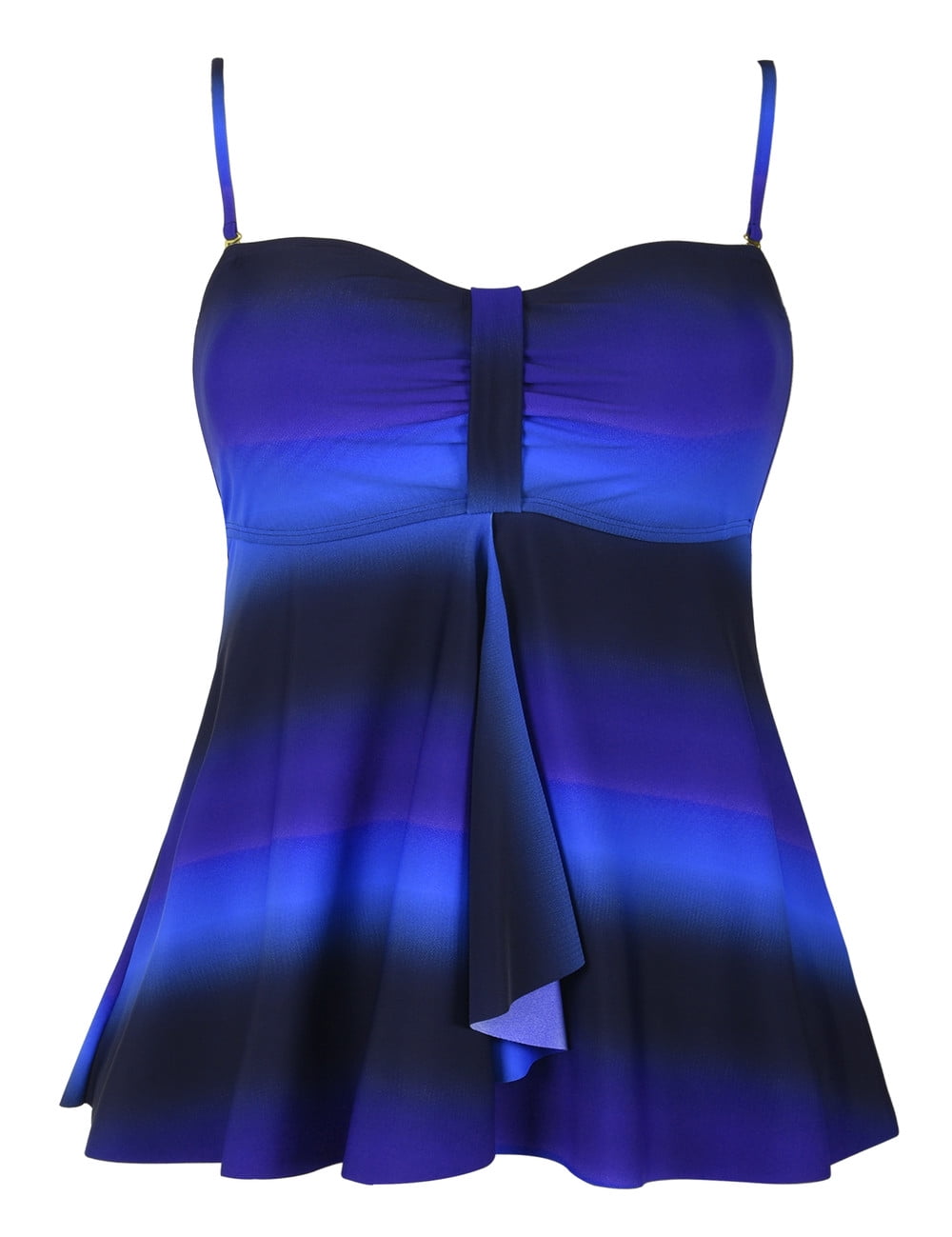 Hilor Women's Flyaway Tankini Top Bandeau Swimsuit Flowy Bathing Suit